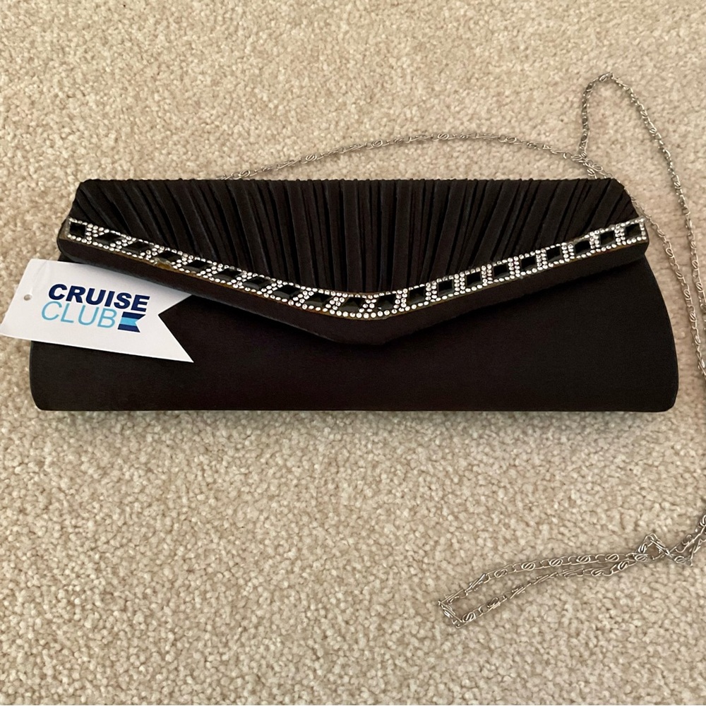 NWT Black Evening Bag with Chain
